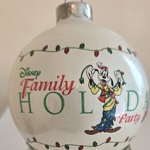 Disney Holiday Ornament with Goofy - White and Red
